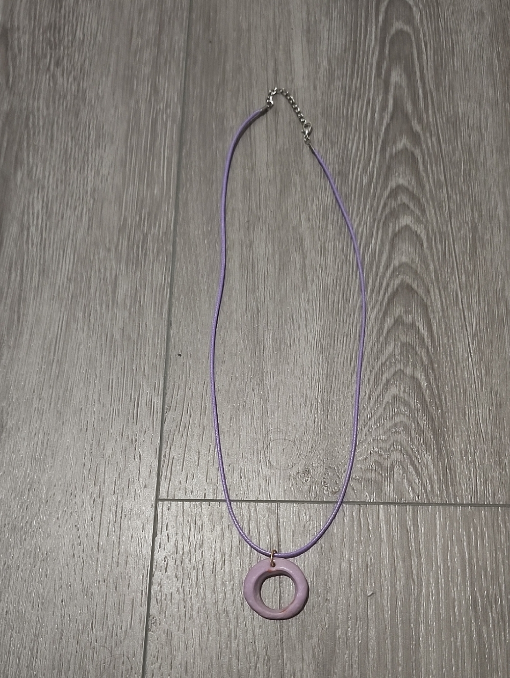 Hand Crafted Lavender Circle Pendant Necklace